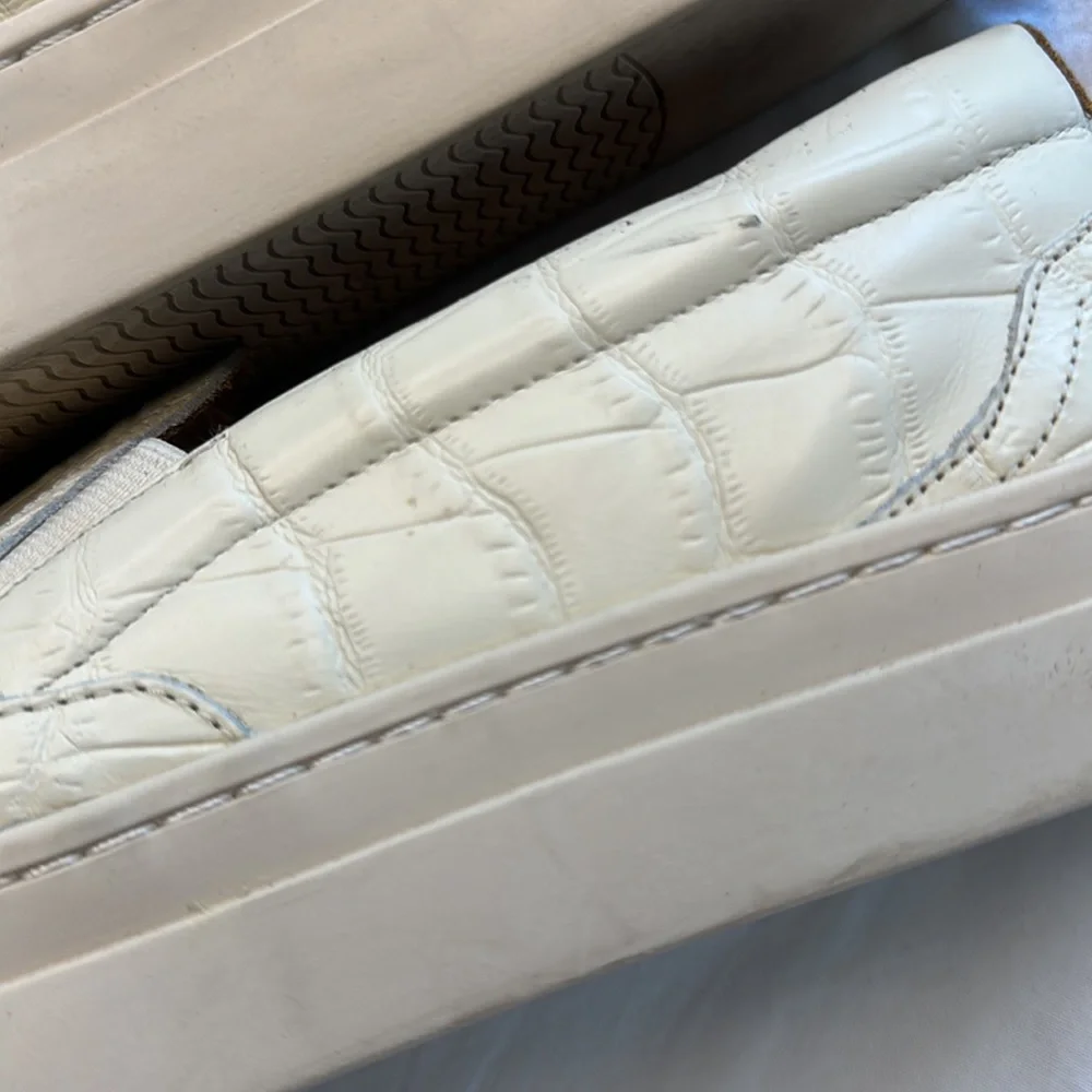 Leather soludos 9.5 cream slide sneaker espadrilles - Picture 7 of 11